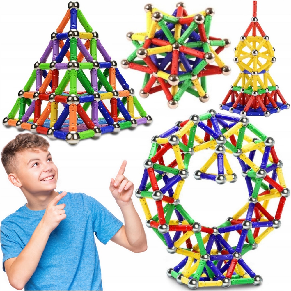 MAGNETICKÉ BLOKY VEĽKÝ STAVEBNÝ A VZDELÁVACÍ SET 250 ks